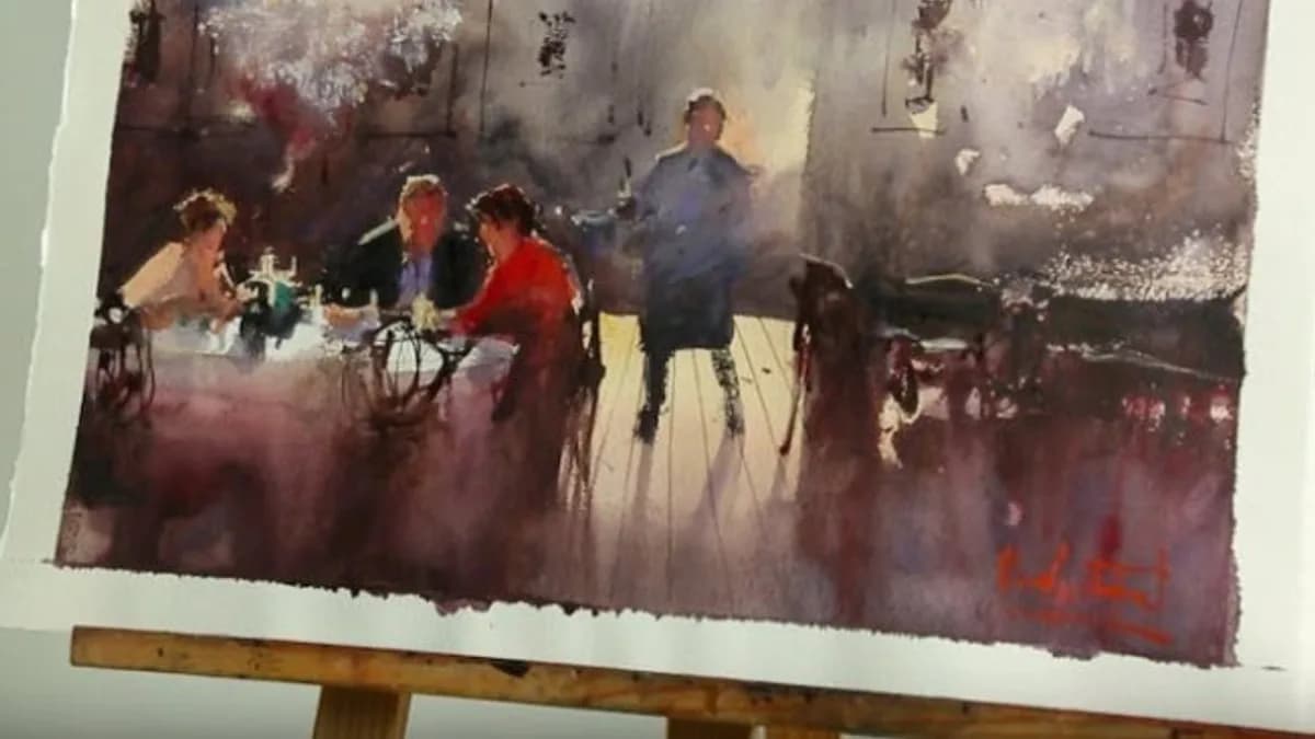 Обложка курса: Акварель. Городские интерьеры. Площадка: Складчик