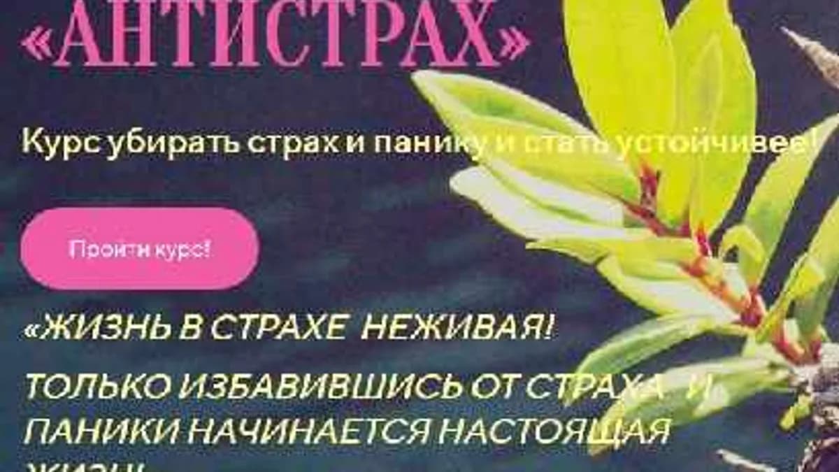 Обложка курса: Антистрах (Лилия Четверикова). Площадка: Складчина.biz