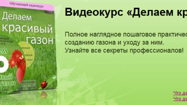 Обложка курса: Делаем красивый газон. Площадка: Складчик