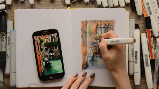 Обложка курса: [Doodle&Sketch] Венецианский сюжет (Светлана Грязнова). Площадка: Складчина.biz