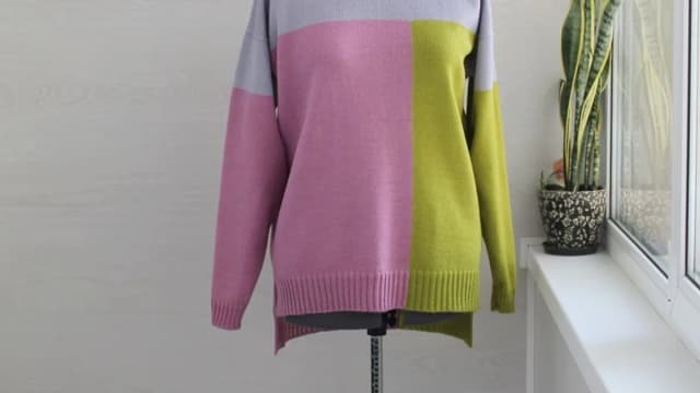 Обложка курса: Джемпер colorblock. Размер 52-54 (Ольга Артёменко). Площадка: Складчина.biz
