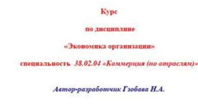Обложка курса «Экономика организации» на Stepik