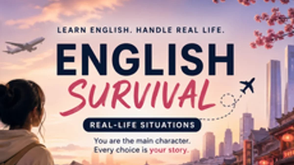 Обложка курса «English Survival: Real Situations» на Stepik