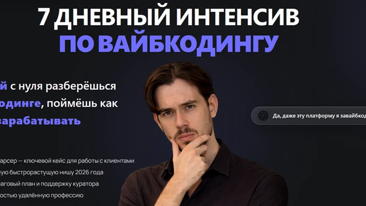Обложка курса: [Incube] 7 дневный интенсив по вайбкодингу. Площадка: Складчина.biz