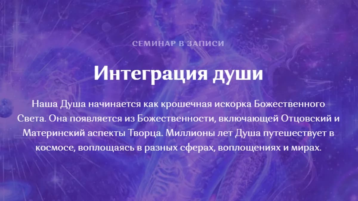 Обложка курса: Интеграция души [Сэл Рейчел]. Площадка: Складчик
