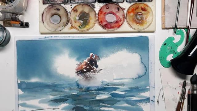 Обложка курса: [Kalacheva Schooll] Практикумы акварели (Эндре Пеновац). Площадка: Складчина.biz