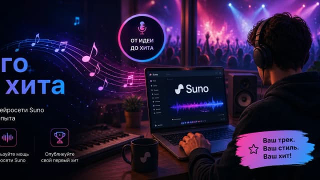 Обложка курса: Курс по Suno: от нуля до вашего первого хита [Joon Deer]. Площадка: Складчик