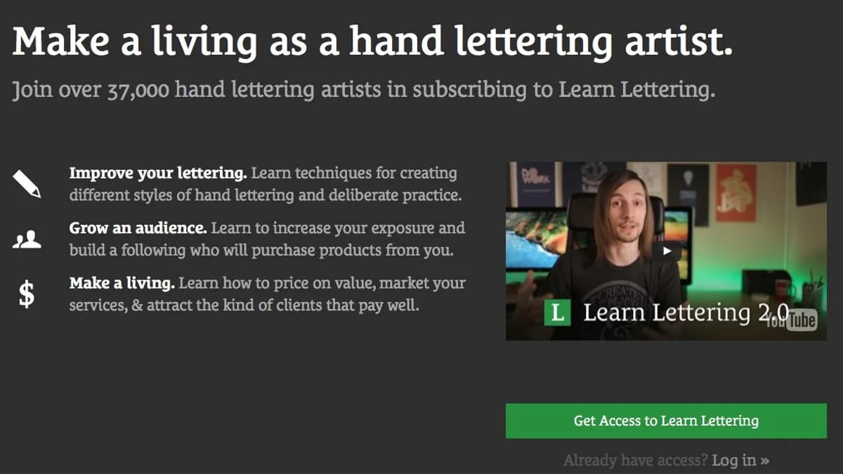 Обложка курса: Learn Lettering 2.0. Площадка: Складчик