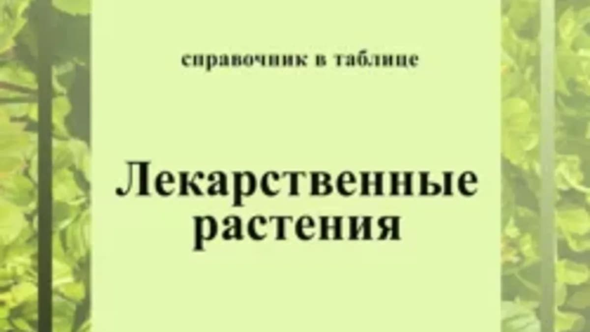 Обложка курса: Лекарственные растения. Справочник в таблице [Вера Быкова]. Площадка: Складчик