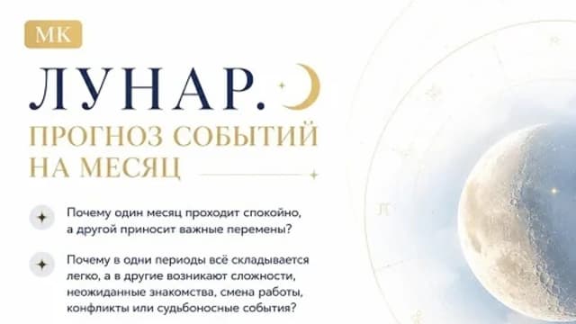 Обложка курса: Лунар. Прогноз событий месяца. Площадка: Skladchina.com