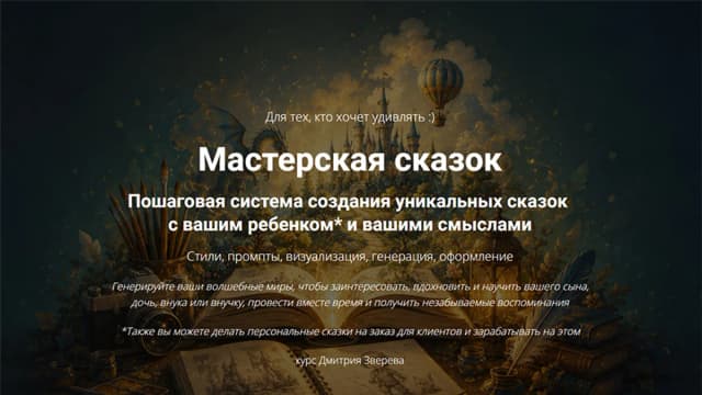 Обложка курса: Мастерская сказок [Дмитрий Зверев]. Площадка: Складчик