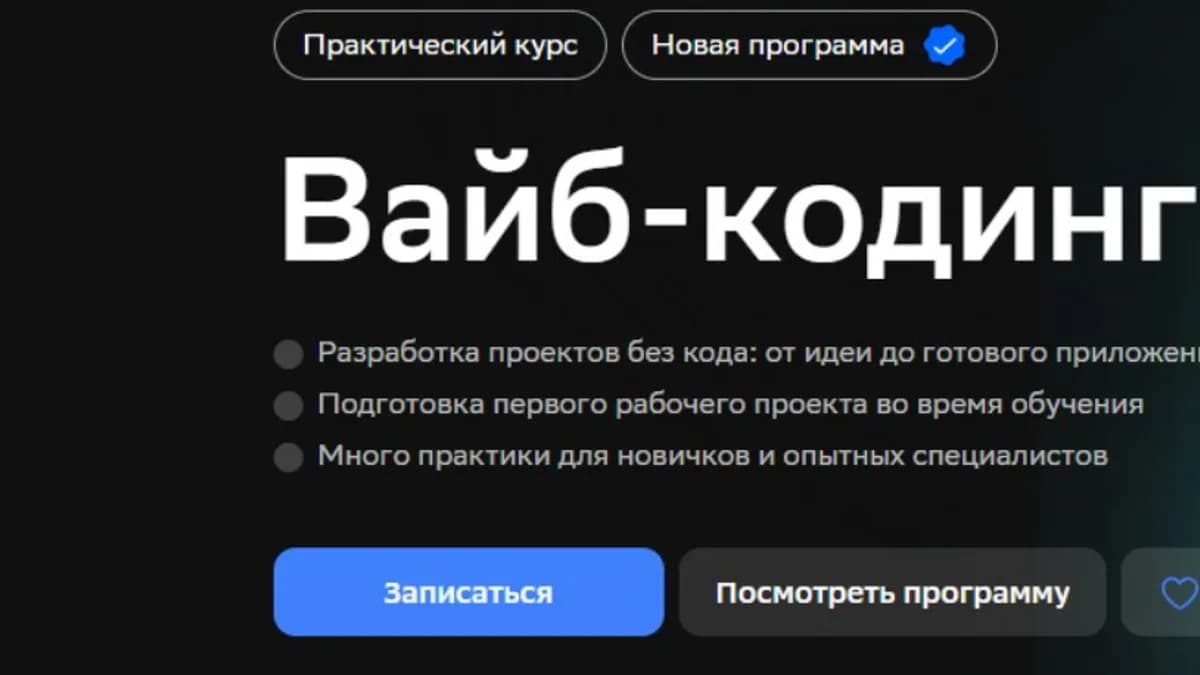 Обложка курса: [Нетология] Вайб-кодинг. Площадка: Складчина.biz