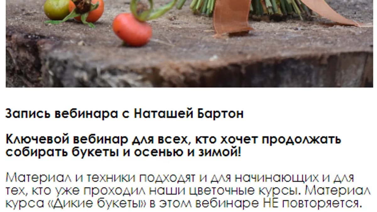 Обложка курса: Осенние букеты [вебинар + воркшоп] [You Russia]. Площадка: Складчик