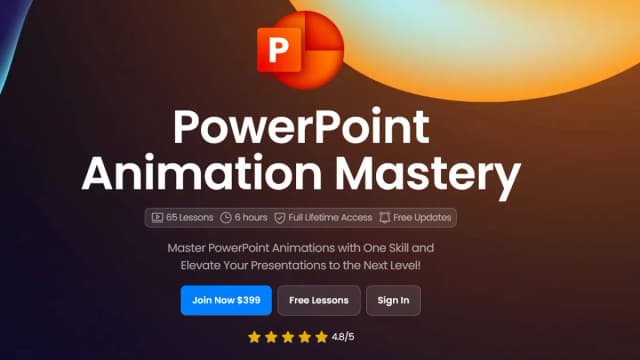 Обложка курса: PowerPoint Animation [One skill]. Площадка: Складчик