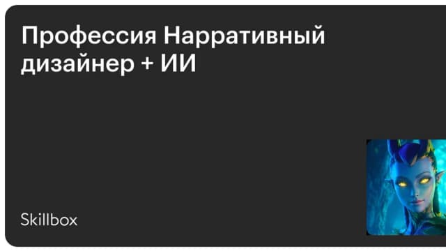 Обложка курса «Профессия Нарративный дизайнер + ИИ» на Skillbox
