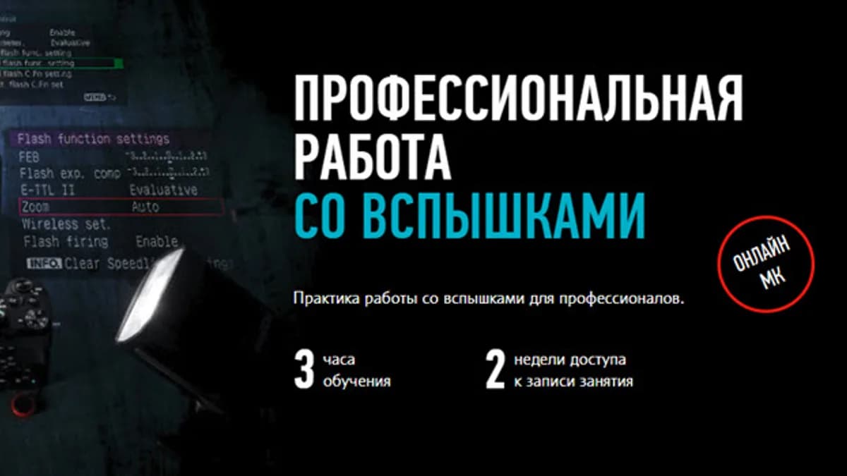 Обложка курса: [Profileschool] Профессиональная работа со вспышками. Площадка: Складчик