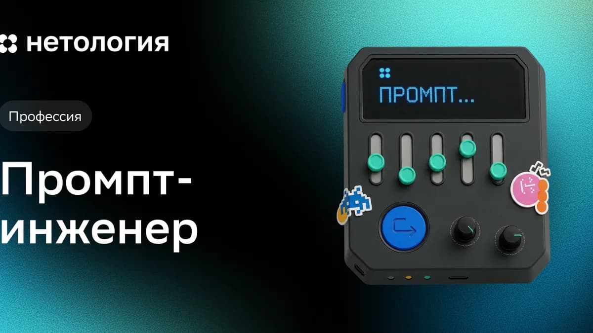 Обложка курса «Промпт-инженер» в Нетологии