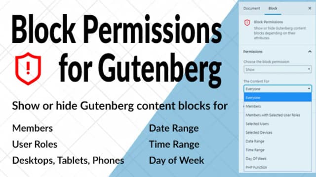 Обложка курса: [WP] Block Permissions for Gutenberg. Площадка: Складчик