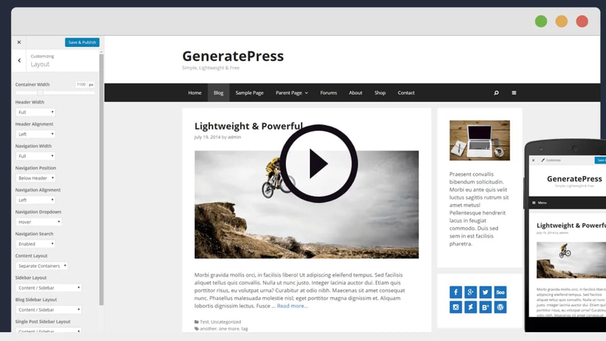 Обложка курса: [WP] GeneratePress тема (повтор). Площадка: Складчик