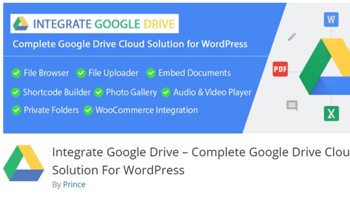 Обложка курса: [WP] Integrate Google Drive - Интеграция Google Диска. Площадка: Складчик