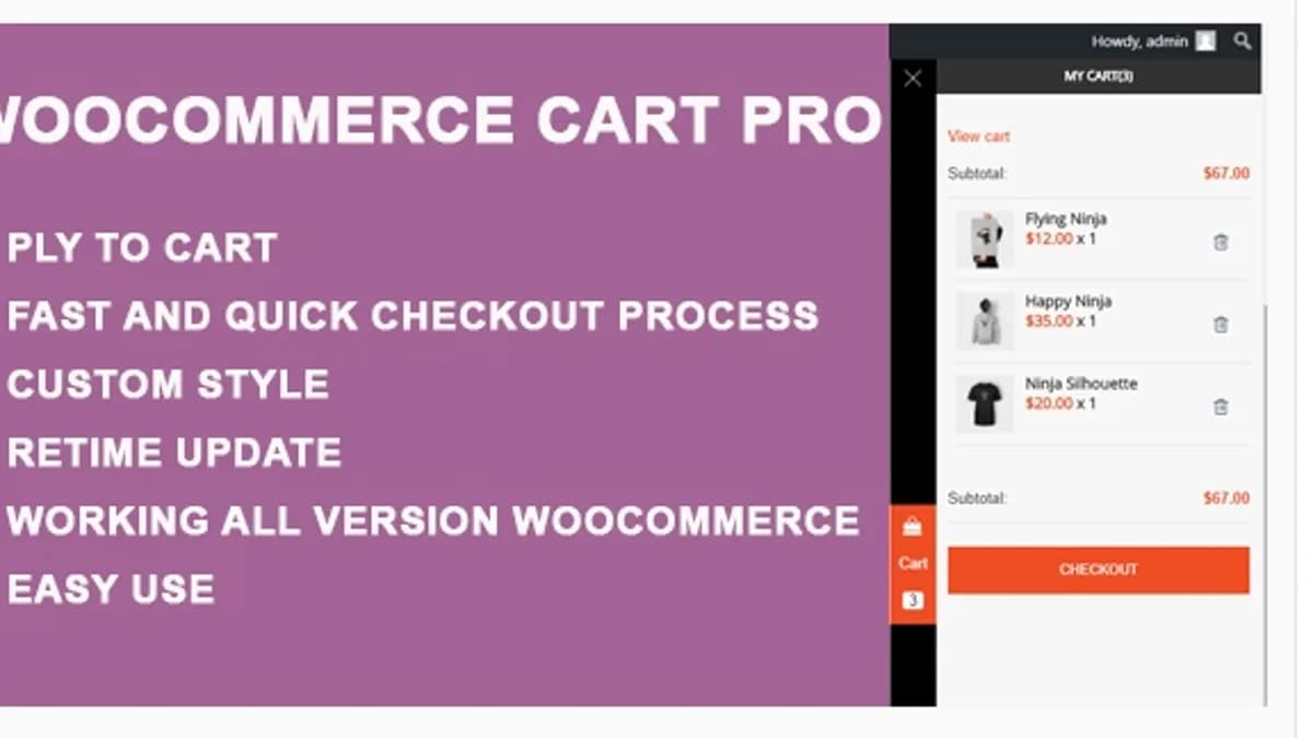 Обложка курса: [WP] WooCommerce Cart Pro - Sidebar Cart. Площадка: Складчик