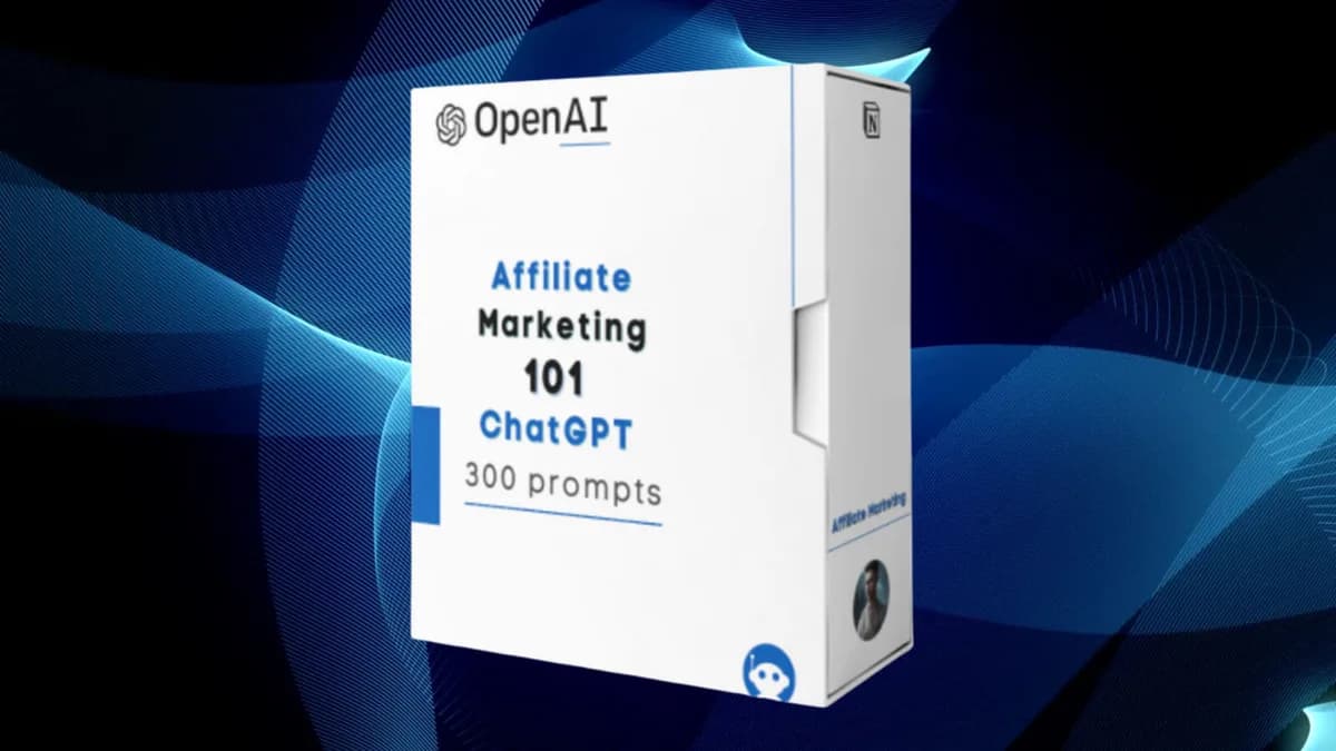 Обложка курса: 300 ChatGPT Affiliate Marketing Prompts / 300 запросов ChatGPT по партнерскому маркетингу (Valdo). Площадка: Складчина.biz