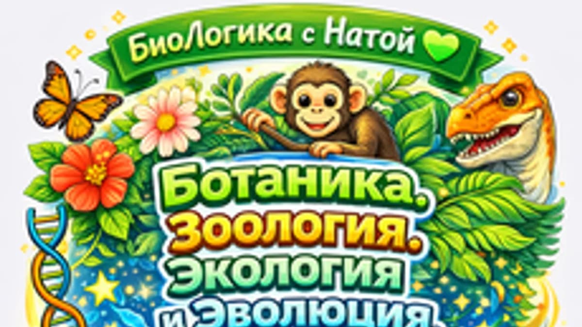 Обложка курса «Ботаника. Зоология. Эволюция и Экология💚» на Stepik