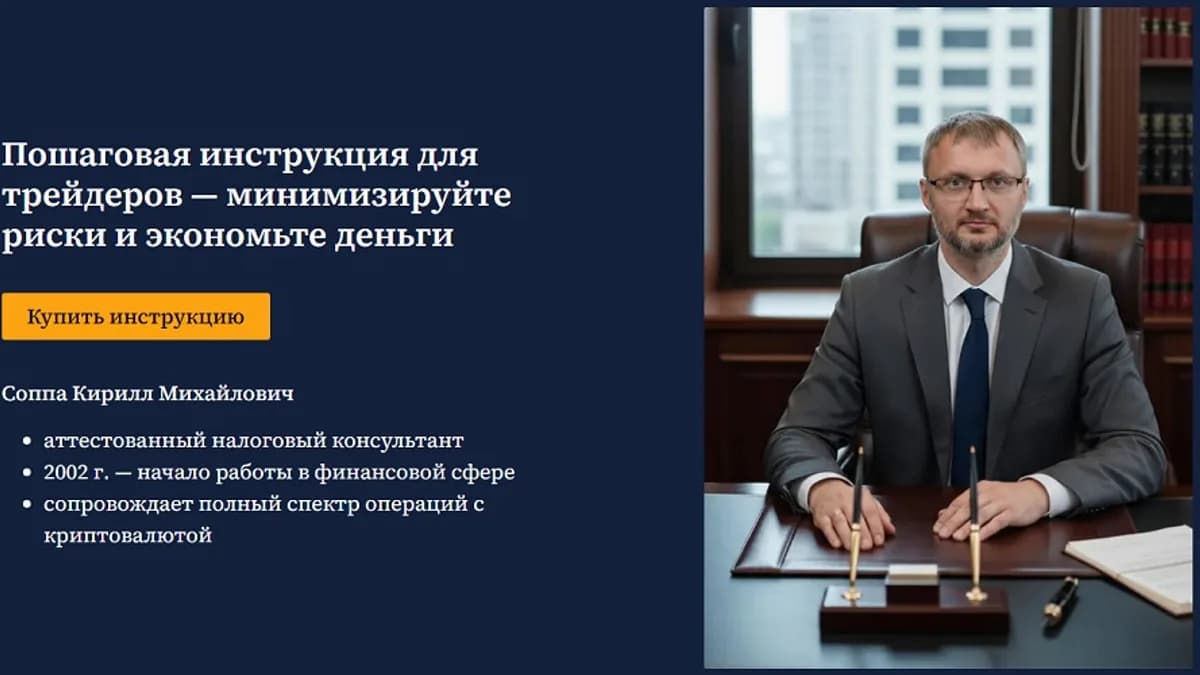 Обложка курса: Инструкция по работе с криптовалютой в трейдинге (Кирилл Соппа). Площадка: Складчина.biz