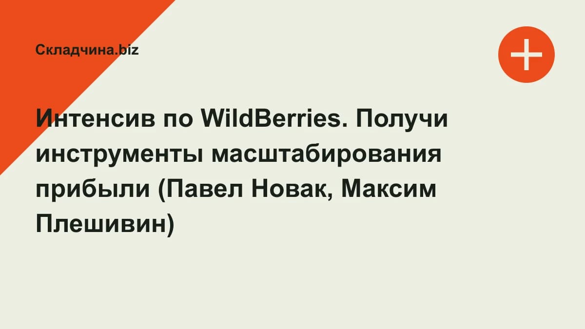 Обложка курса: Интенсив по WildBerries. Получи инструменты масштабирования прибыли (Павел Новак, Максим Плешивин). Площадка: Складчина.biz