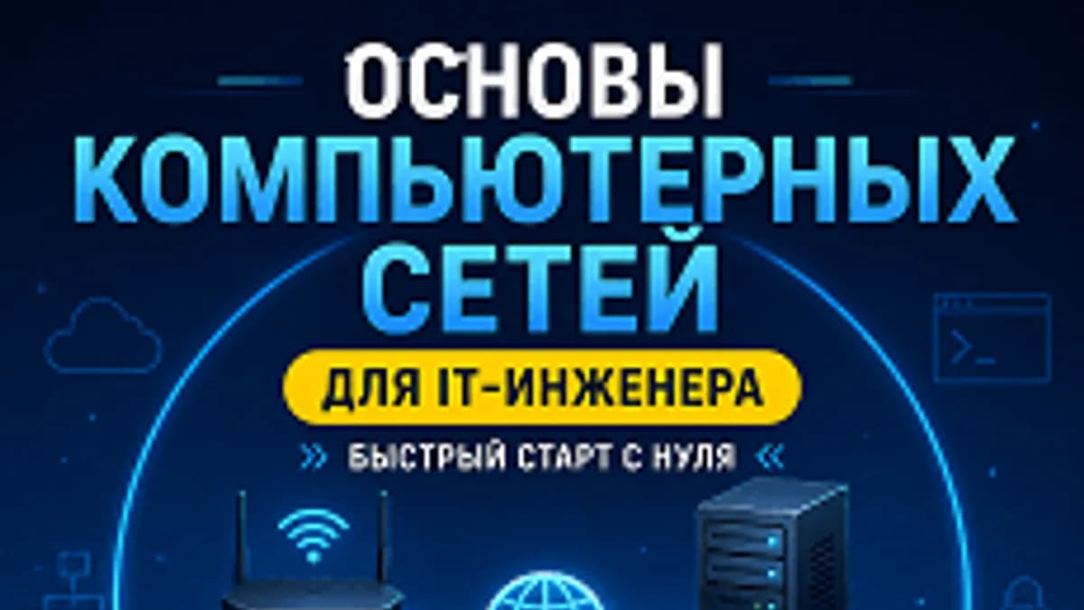 Обложка курса «Основы компьютерных сетей для IT-инженера: быстрый старт с нуля» на Stepik