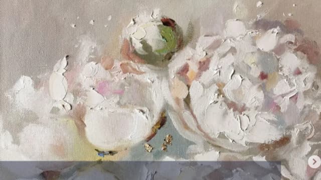 Обложка курса: Роскошные пионы маслом (Аннет Логинова). Площадка: Складчина.biz