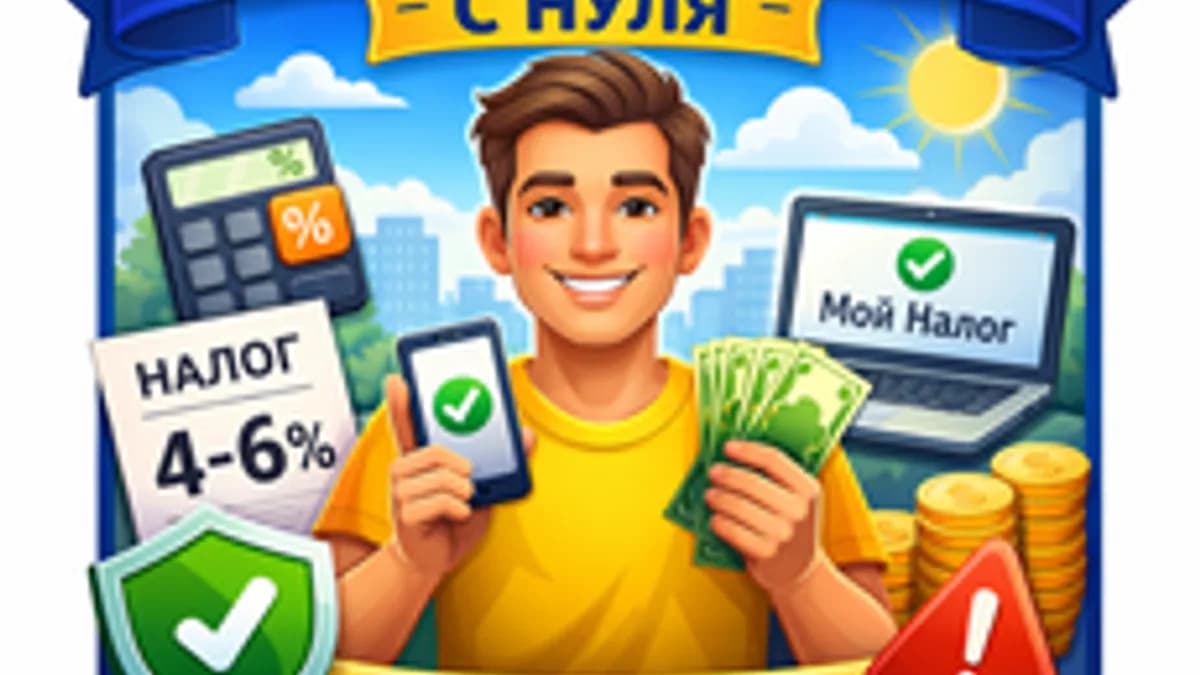 Обложка курса «Самозанятость с нуля: как начать зарабатывать легально за 1 день» на Stepik