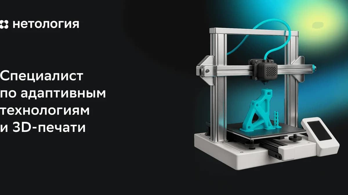 Обложка курса «Специалист по аддитивным технологиям и 3D-печати» в Нетологии