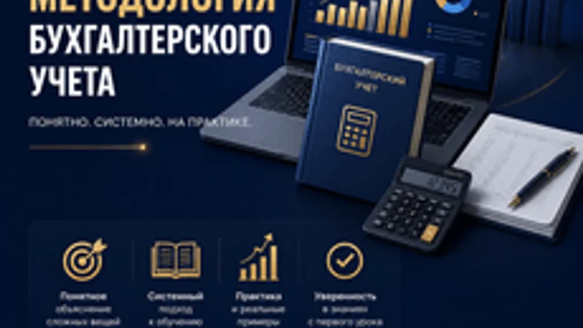 Обложка курса «ТЕОРИЯ И МЕТОДОЛОГИЯ БУХГАЛТЕРСКОГО УЧЕТА (ДЛЯ НАЧИНАЮЩИХ)» на Stepik