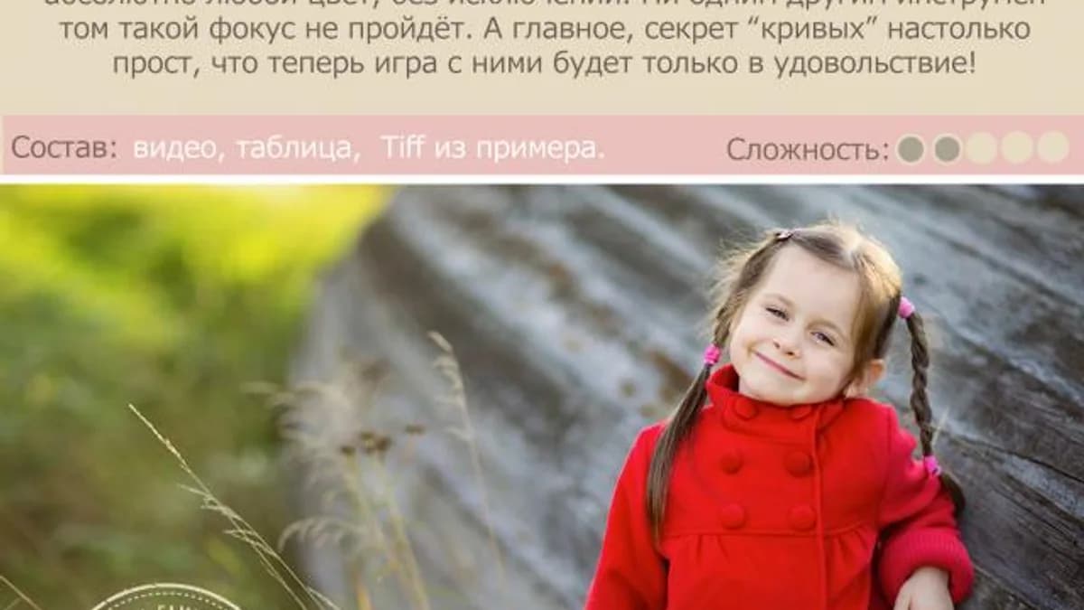 Обложка курса: Урок для фотографа №X-1 Как приручить кривые (Ирина Калмыкова). Площадка: Складчина.biz