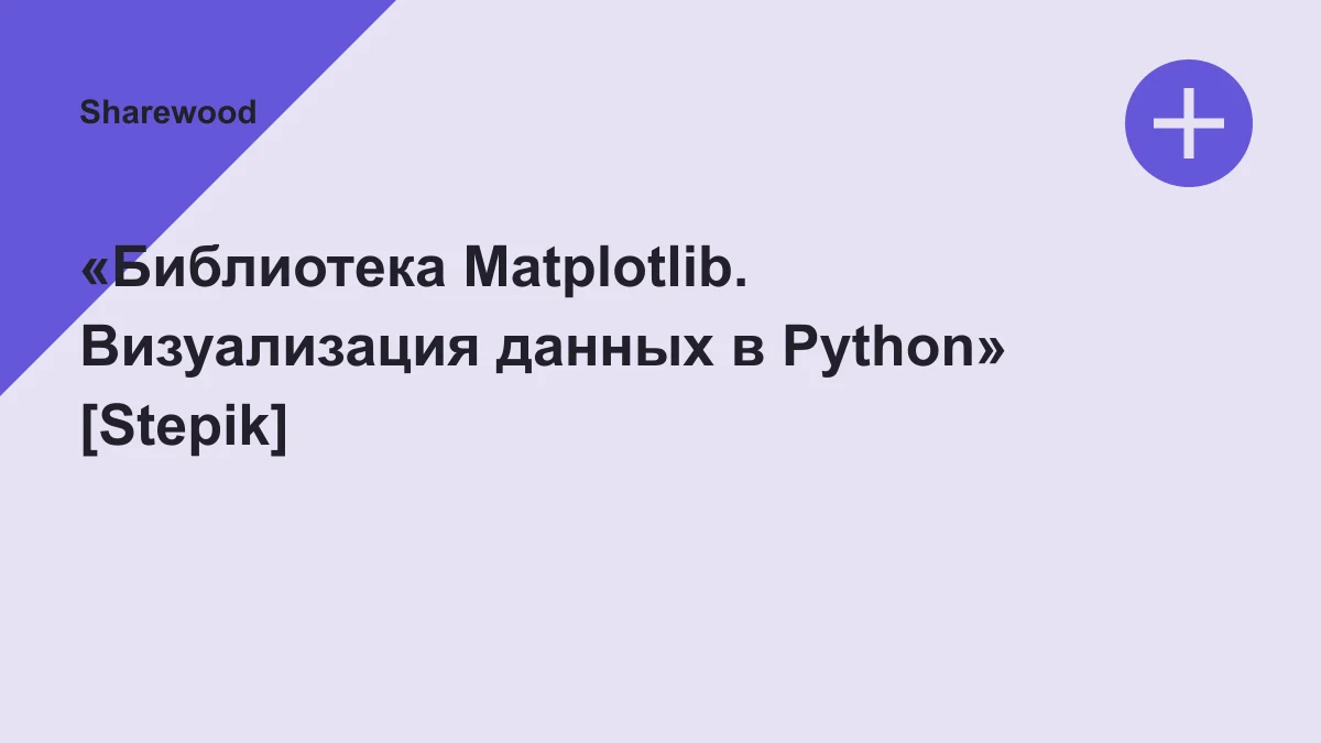 Обложка курса: «Библиотека Matplotlib. Визуализация данных в Python» [Stepik]. Площадка: Sharewood