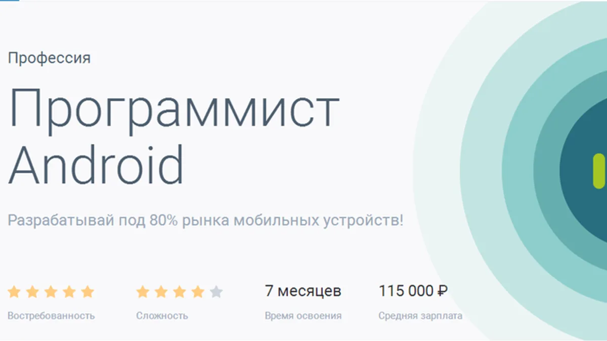 Обложка курса: [GeekBrains] Профессия программист Android (часть 1). Площадка: Складчик