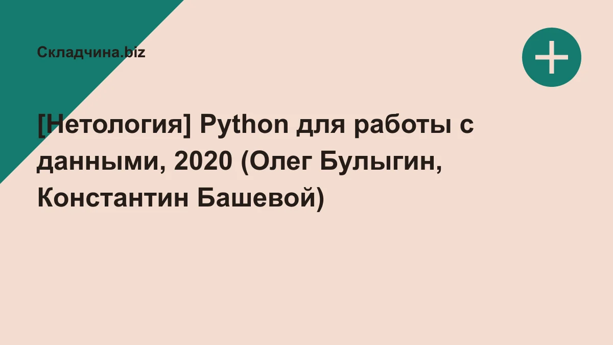 Обложка курса: [Нетология] Python для работы с данными, 2020 (Олег Булыгин, Константин Башевой). Площадка: Складчина.biz