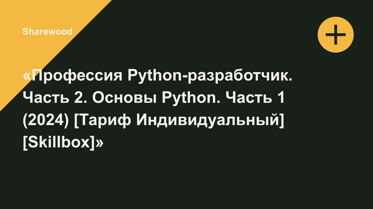 Обложка курса: «Профессия Python-разработчик. Часть 2. Основы Python. Часть 1 (2024) [Тариф Индивидуальный] [Skillbox]» [Роман Булгаков, Сурен Хоренян]. Площадка: Sharewood