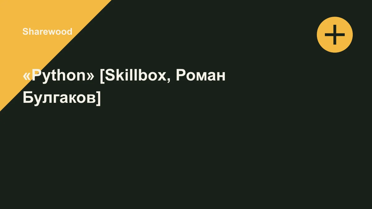 Обложка курса: «Python» [Skillbox, Роман Булгаков]. Площадка: Sharewood